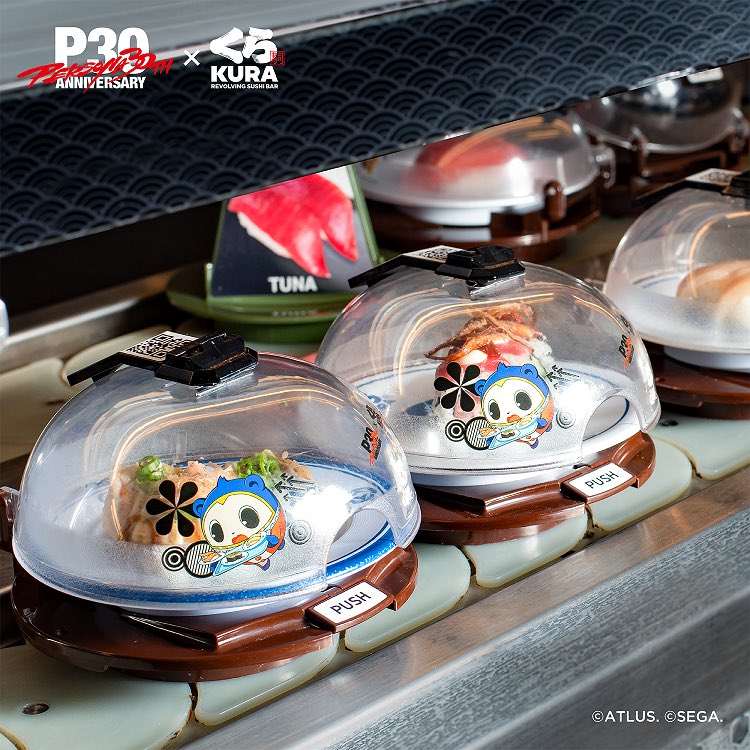 kawaiisugoiblog's tweet photo. Let's Show 'Em A Good Time: Kura Sushi USA @kurasushi_usa Partners with ATLUS @Atlus_West to Bring the Immersive World of Persona™ to Restaurants Nationwide August 1! 🍣🎭🎮✨ #persona 

https://t.co/q51IvuCm3e https://t.co/zifv3mokZE