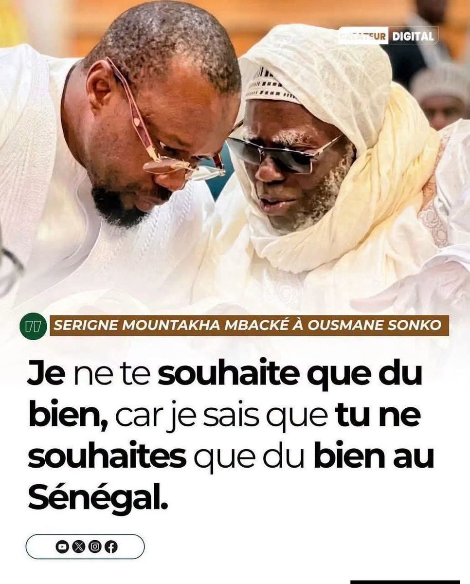 BakhdadO's tweet photo. Serigne Mountakha à Ousmane Sonko « Je ne te souhaite que du bien, car je sais que tu ne souhaites que du bien au Sénégal » https://t.co/8egAgKHTXb