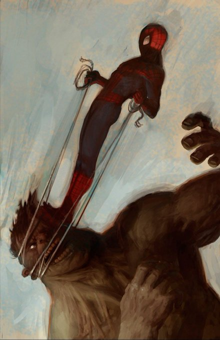 solisolsoli's tweet photo. Spiderman by Daniel Clarke https://t.co/cKCDsJS3I4
