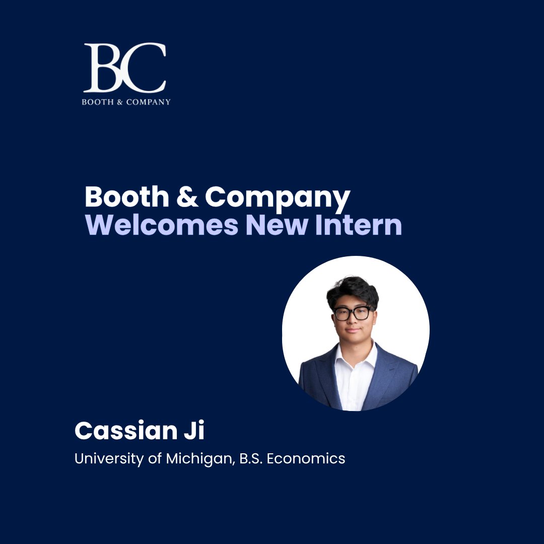 Booth480's tweet photo. Please join us in welcoming Cassian Ji to Booth & Company. Cassian is studying economics at the University of Michigan. We are glad to have him on the team.

A. Booth & Company is an affiliate of GT Securities Member FINRA SIPC.

#wealthmanagement #rias #ria #advisors #privatebanking #financeandeconomy #financialplanning #managementconsulting #privateequity #fintech #hvac #hvaclife #airconditioning #hvactechnician #hvacservice #heating #truckingbusiness #trucking #truckdriver #constructionservices #contractor #renovation