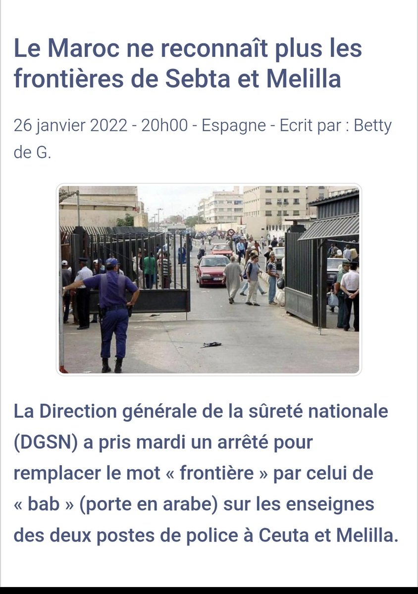 oussamafrn's tweet photo. @s3phiroth3 @MoroccoIntel Officiellement, le Maroc ne reconnaît pas la frontière avec sebta ni mellilia....et ceci officiellement , le maroc en a informé les instances européennes et l'ONU.. pourquoi 1/5 des portugais vivent a l'étranger ?? Tu peut pas empêcher un jeune de chercher mieux ailleurs... https://t.co/kpDDcJcmCi