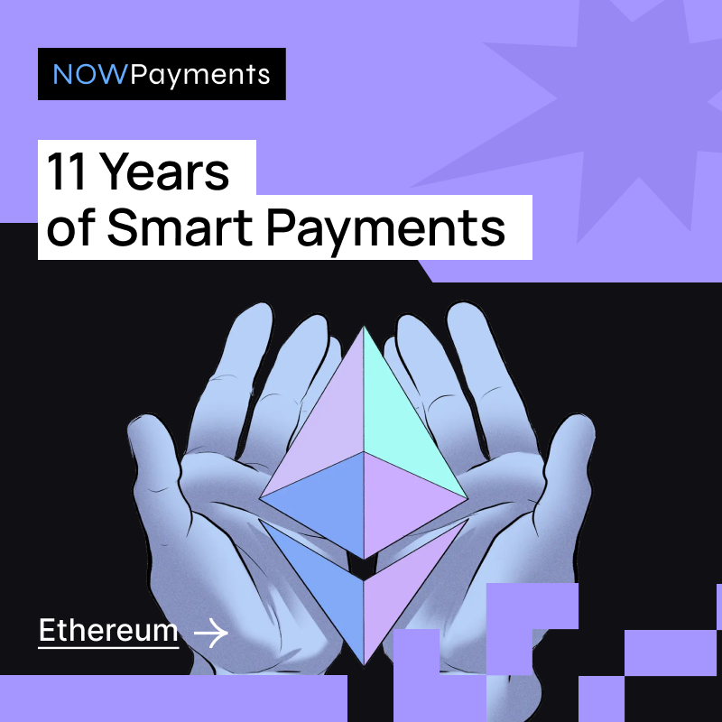 NOWPayments_io's tweet photo. 🪁 Happy Birthday, @Ethereum!

11 years ago, you introduced smart contracts and changed what money can do.

Today, Ethereum powers one of the world's largest crypto ecosystems – and we're proud to be a part of it!

At NOWPayments, businesses can accept ETH and dozens of ERC-20 tokens, making it easy to get paid in the assets their customers already use! https://t.co/1oS4h7LEhh
