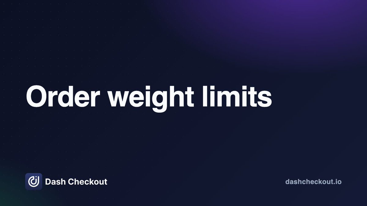DashCheckout's tweet photo. "Someone just ordered 8 of my heaviest product. Shipping killed the margin."

Seen that on the Shopify forums more than once. Weight limits can cap total order weight at checkout. Set a max, done.

https://t.co/5Z6aZnWU0v https://t.co/v7wn1CYGqP