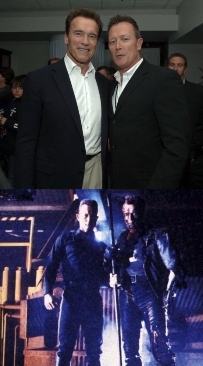 robertpatrickT2's tweet photo. There are people who talk about inspiring others, then there’s Arnold who actually does it. He’s a machine with a heart and I respect the hell outta ya brother. Have a fantastic day, I love our history! 👍🏼

Happy birthday Arnold Schwarzenegger! @Schwarzenegger https://t.co/xIlNC8a2bb