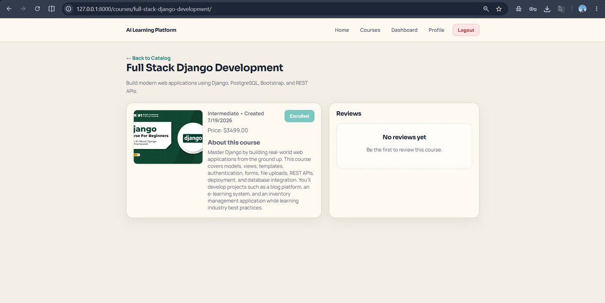 acharyautsab7's tweet photo. #LSPPDay60

Completed the enrollment workflow for the Learning Platform.

Integrated enrollment with the backend, fixed dashboard enrollment display, added unenroll support, resolved  pagination and frontend API issues.

@lftechnology
#60DaysOfLearning2026 #LearningWithLeapfrog https://t.co/3wIi8PeWZY