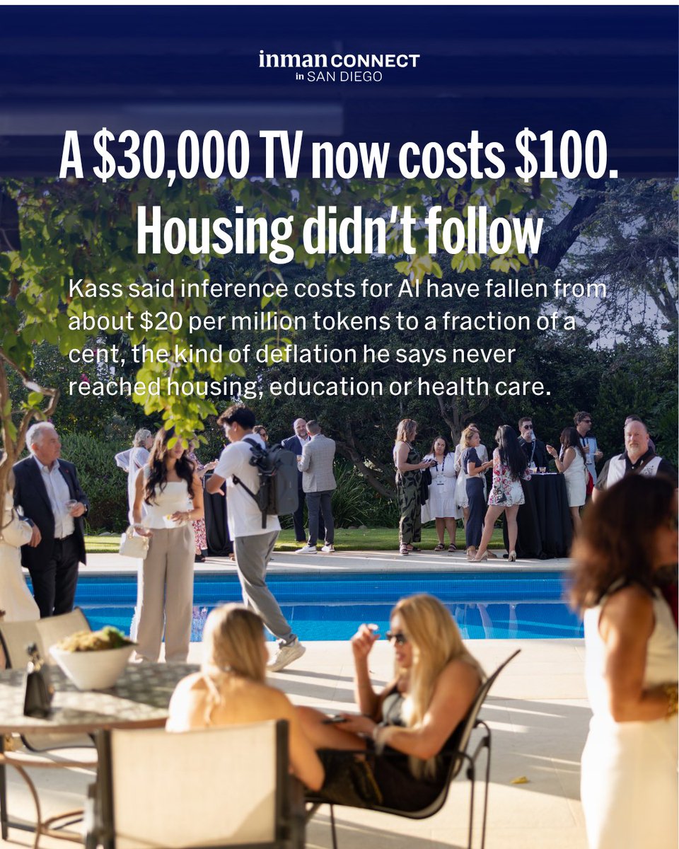 Inman's tweet photo. Ex-OpenAI exec Zack Kass says housing stays expensive because of policy, not tech — and he's pointing at local zoning boards, not Washington.

Agree? Full recap: https://t.co/AHDmISEtbS

#InmanConnect #HousingPolicy https://t.co/5rRmaR2rNQ