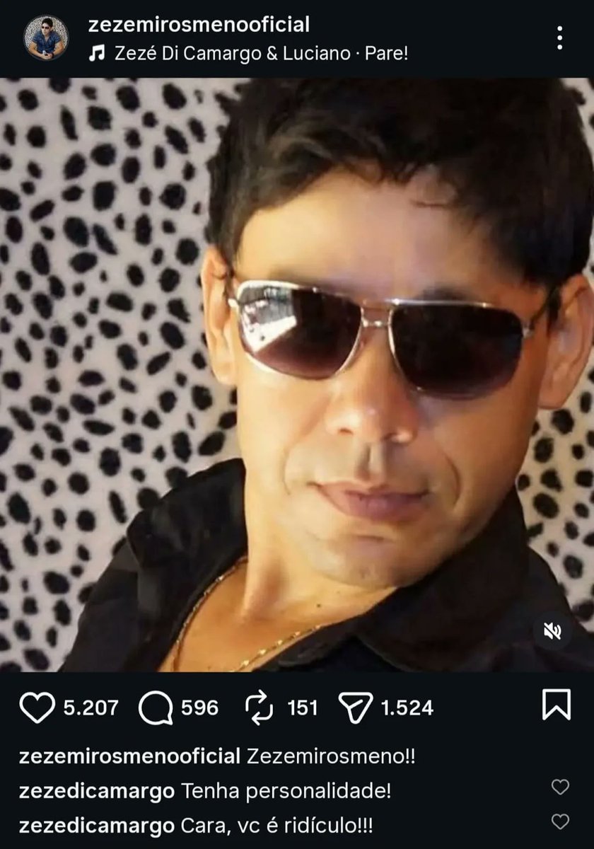 Metropoles's tweet photo. ➡️ "RIDÍCULO" | Zezé Di Camargo chama sósia de "ridículo": "Tenha personalidade"

O fã, que se entilula Zezé Mirosmeno, desabafou após ser criticado por seu ídolo, Zezé Di Camargo: "Não tenho culpa de parecer com ele. Foi Deus quem fez assim!!!"

Leia na coluna de @OliveiraFabia_