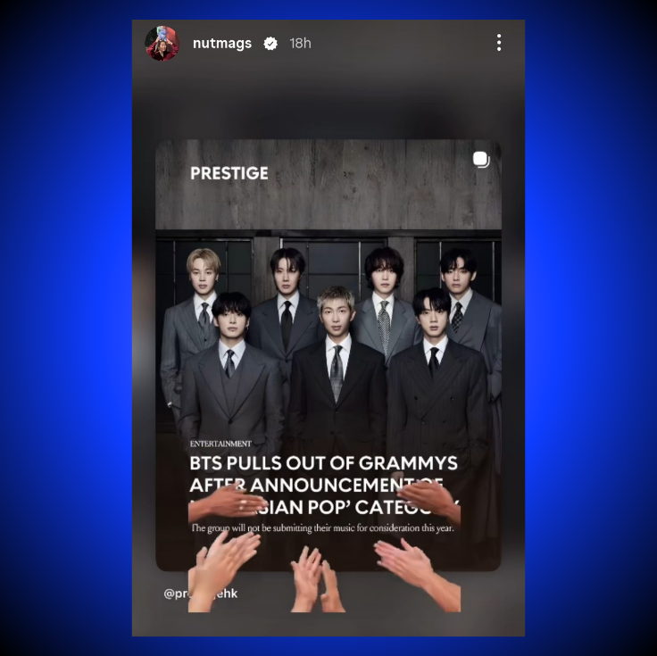 TheePopCore's tweet photo. Maggie Kang, the director and writer of KPop Demon Hunters, showed her support for BTS' decision not to submit their music to the GRAMMYs this year.

— "👏👏👏👏👏" https://t.co/O53PFOS6Ds