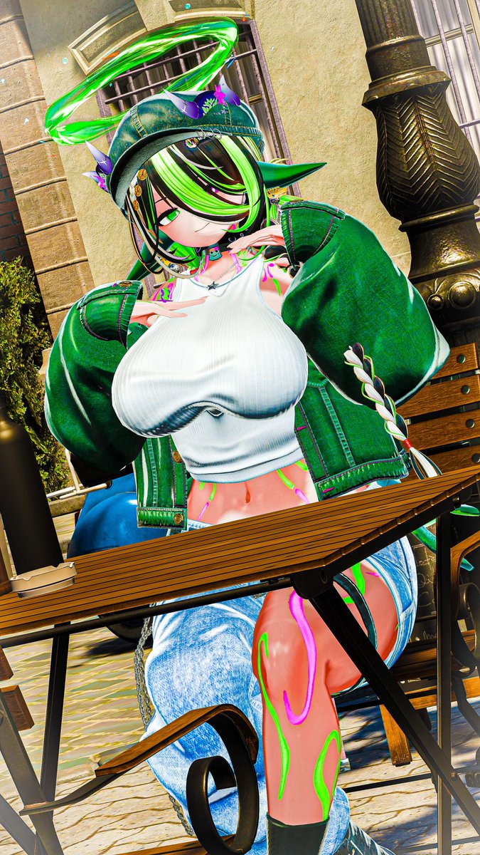 SaltyParagonVR's tweet photo. Date with a shark~? 💚💜🦈 

(Special thanks to @Limelight334 for edits~) https://t.co/HGzyFr5Kg0