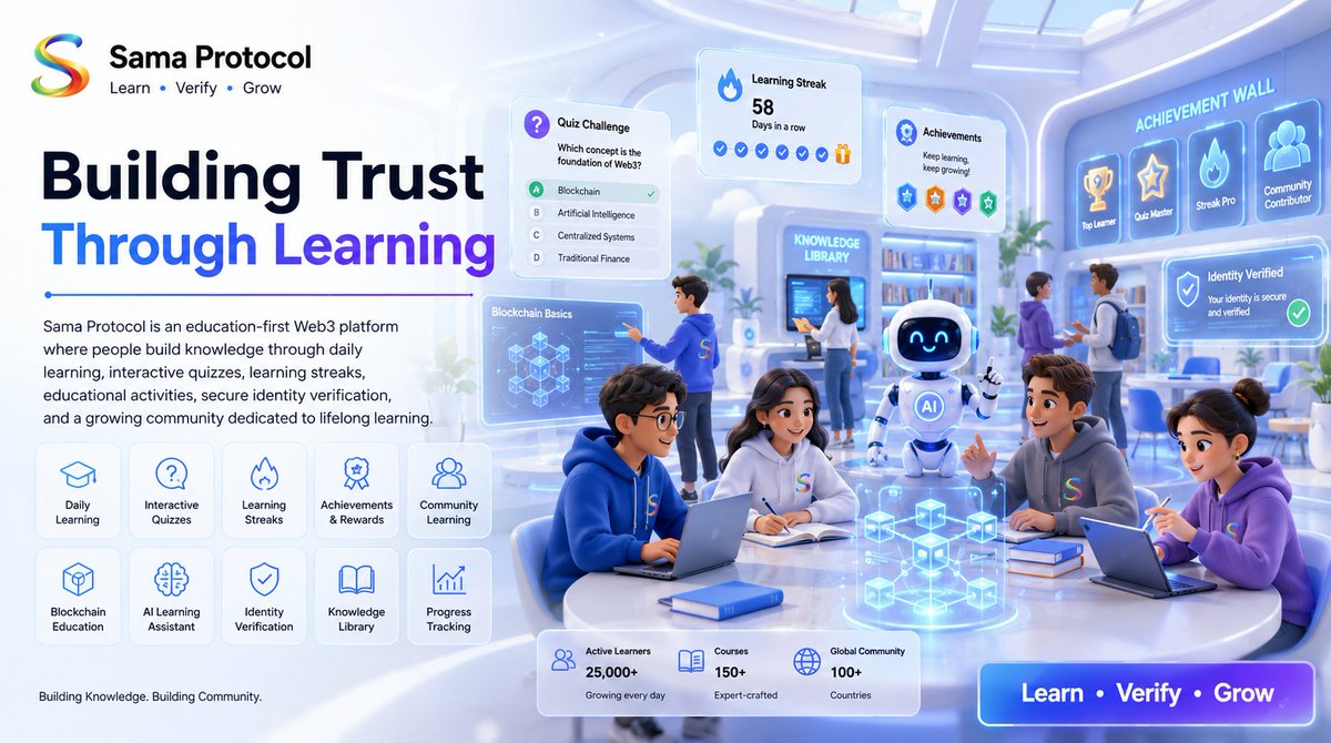 Sama_Protocol1's tweet photo. 🌍 Strong communities are built through learning and trust.

Join Sama Protocol, keep your learning streak alive, complete daily activities, and grow with a community shaping the future of Web3.

💙 Learn • Verify • Grow

#SamaProtocol #Web3Education #DailyLearning #Community https://t.co/KFMYxO5hYE