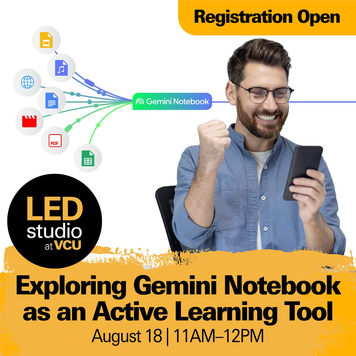 VCU_LEDstudio's tweet photo. In this interactive workshop from LEDstudio, learn how Gemini Notebook keeps output grounded in one's own (multimodal) sources with options of turning information into clear, personalized engagements/insights while preserving traceability.

Register here: https://t.co/AGdUCEgFAA https://t.co/JHcodFouSg
