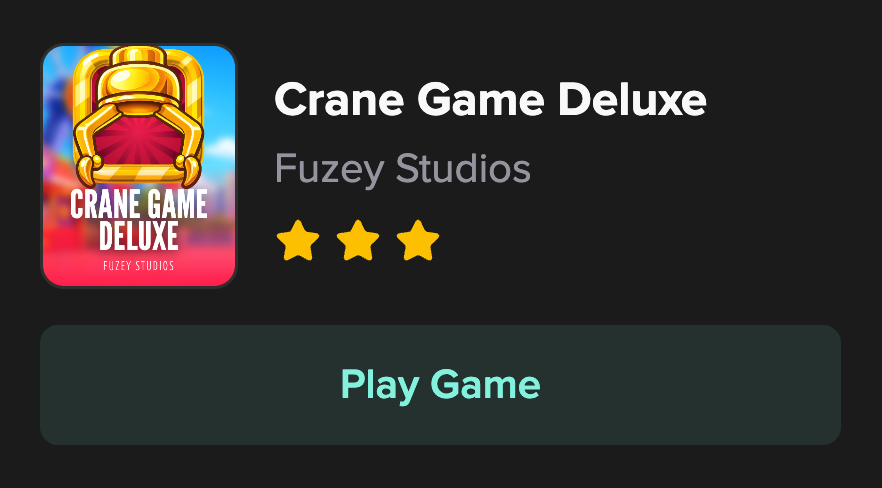 FuzeyStudios's tweet photo. 3-star rating secured! ⭐️⭐️⭐️

Who's trying out Crane Game Deluxe when it drops today? 🤔 https://t.co/6cQKFqZeWF