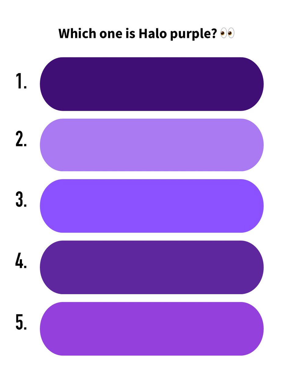 halopets's tweet photo. We know our pets’ dinner time down to the minute… but do we know Halo purple? 👀💜

Drop your guess below: 1, 2, 3, 4, or 5. https://t.co/g9eaOjnyMl