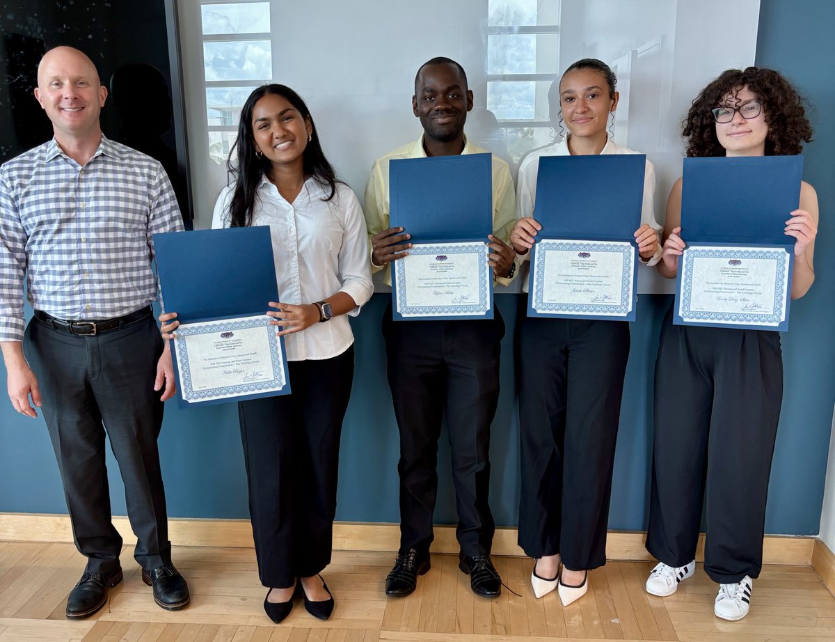 SmartFAU's tweet photo. Congratulations to our 2026 @NSF REU cohort on an outstanding summer of research!

After nine weeks of tackling real-world challenges, our students presented projects spanning smarter cities, smarter spaces and smarter health. While the program has ended, the knowledge, skills and connections they've built will continue to shape whatever comes next.

👏 Congratulations to our entire cohort, and to our award recipients:
🏆 Outstanding Research: Roger
🏆 Outstanding Presentation: Nidhi, Emily, Grace, Juliette, Dylan
🏆 People's Choice: Shania and Irem