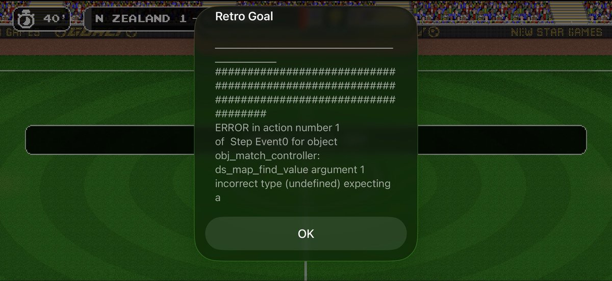 TheGreatTyler16's tweet photo. @newstargames here’s an error code I’ve got a couple times while playing the global championship game mode. This one happened after the opponent scored https://t.co/y5MsGZgNIO