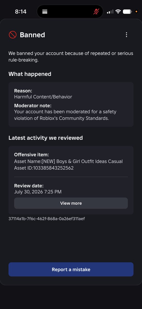 WhosFrench's tweet photo. bro i got banned for making an outfit game or playing one I don’t remember making thus https://t.co/I3XZbnAPbL