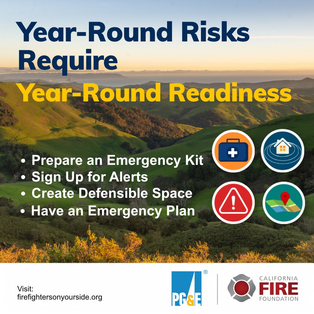 HispanicCCMarin's tweet photo. Wildfire preparedness is an ongoing process. Take time throughout the year to review your emergency supplies, reduce wildfire risks around your property, and stay informed about conditions in your area.

#WildfireSafety #DisasterPrep  #CBODirect #EvacuateEarly https://t.co/CgjQRbSmbV