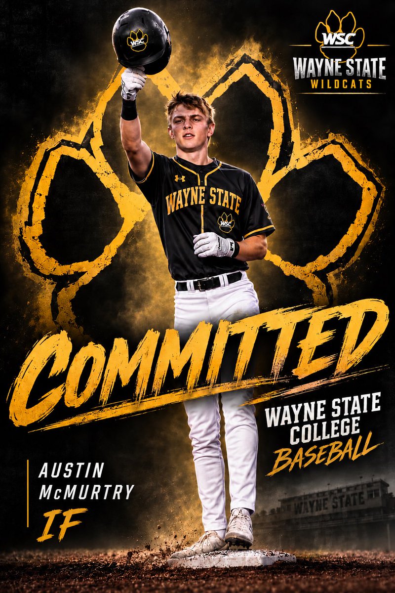 amcmurtry10's tweet photo. Excited to announce my commitment to continue my academic and baseball career at @WSCBB 

Thank you to God, my family, and everyone who has supported me along the way. I’m grateful for this opportunity and can’t wait to get to work.

Go Cats ⚾️🟡⚫️
@CoachADunn 
@ENHS_Baseball https://t.co/Jc0o1aksIu