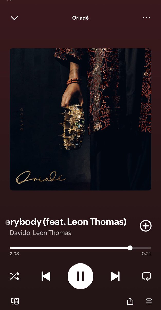 TemitopeTedd's tweet photo. This particular Track . Davido  really knows who he is 💯 #Oriadé https://t.co/pjkrKAKmHq