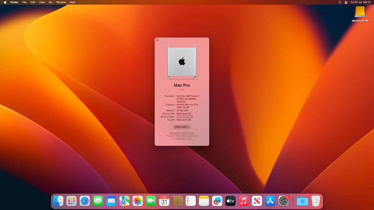 notnullptr's tweet photo. macOS ventura on an rtx 4090 https://t.co/U8Y3vEuo05