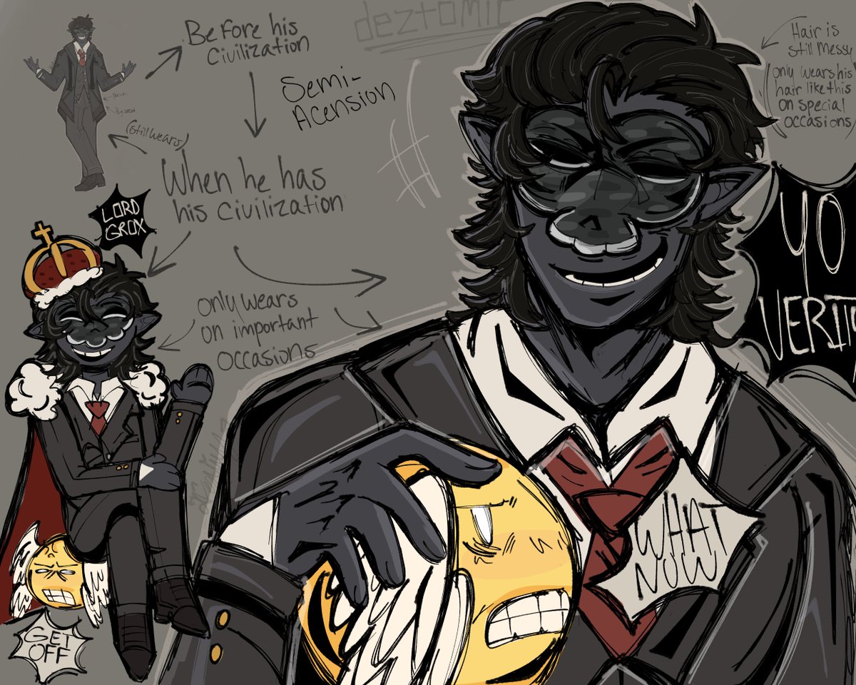 deztomic's tweet photo. Messy doodles!! He's my favorite. But I'll draw the others I swear.
Merged one of the au variants with the main au where they are semi-allies. 🤝
The other one is a possibility outcome. I plan to explore both. I sleep now.
#grox #groxmc #groxfanart #verity #verityau https://t.co/W7puXwuf8o
