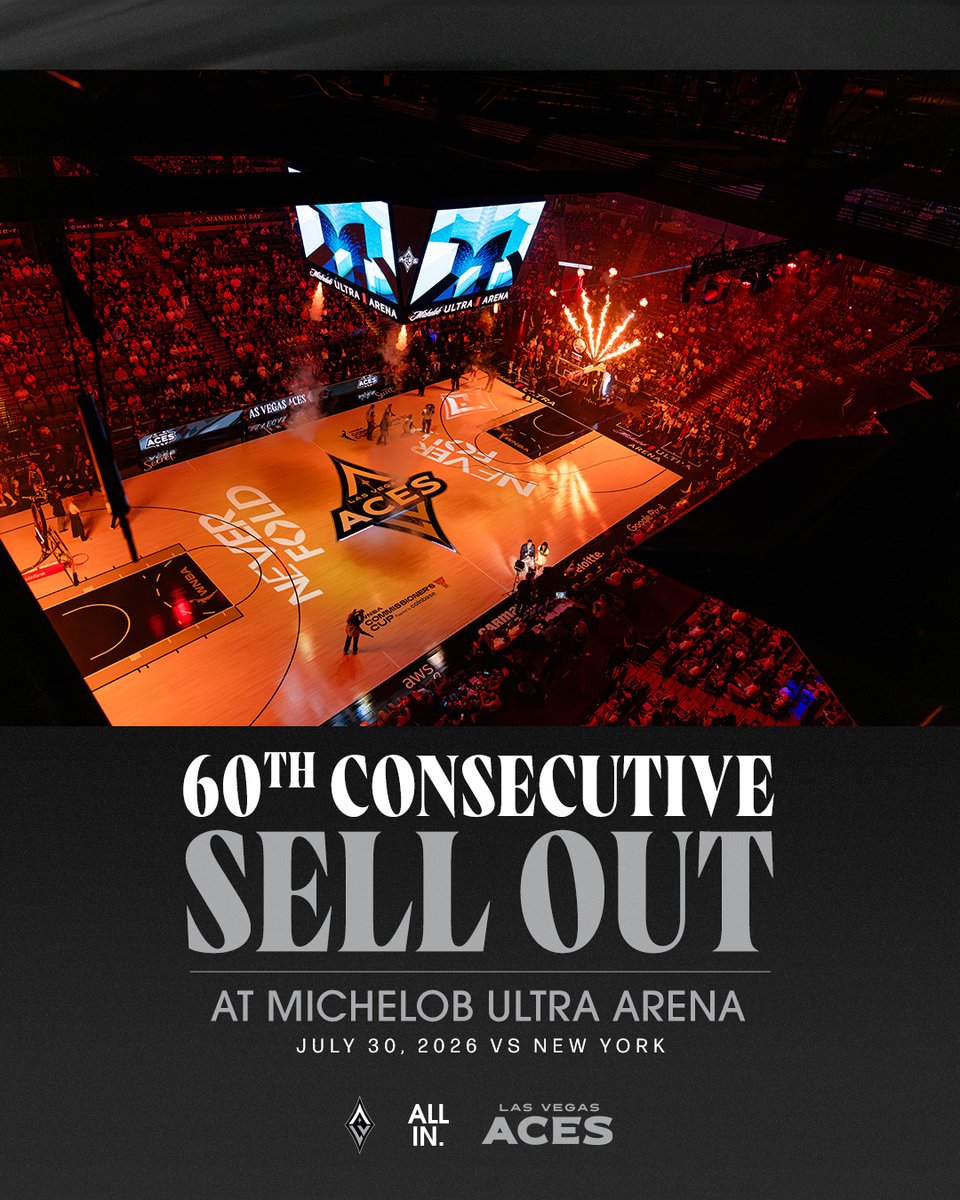 LVAces's tweet photo. It's only fitting that our 60th consecutive sellout at The House comes on Utah Starzz Legacy Night! 🤩👏

#ALLINLV https://t.co/yfBgzqRQCD