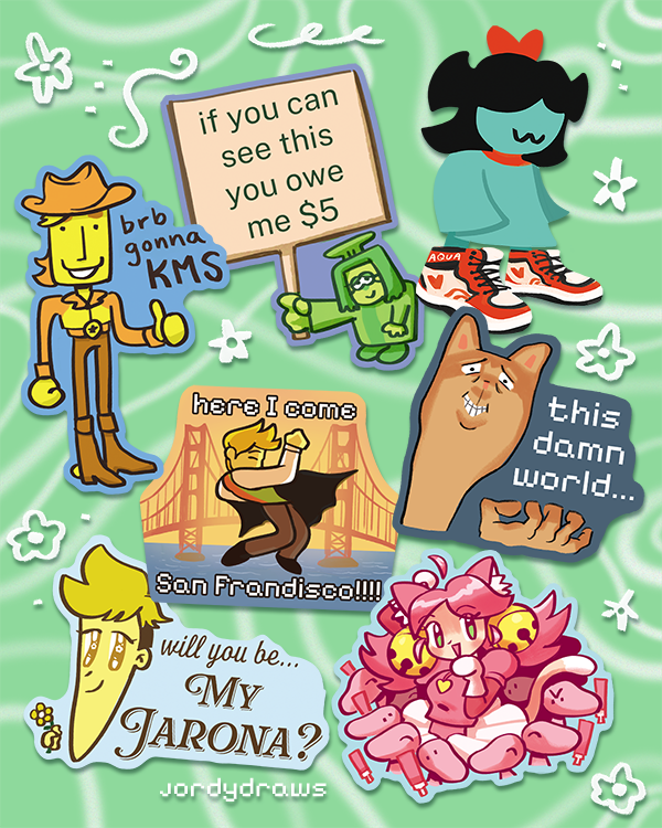 jordydraws's tweet photo. new set of deltarune stickers TOMORROW!!!!! https://t.co/3rbR2kV2Vs