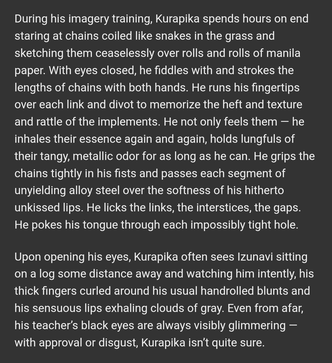 ChainCustard404's tweet photo. the izunavi chapter of my shippy #kurapika character study is up! 👅⛓️

https://t.co/URk7PL37Ep https://t.co/Y03feFOkQX