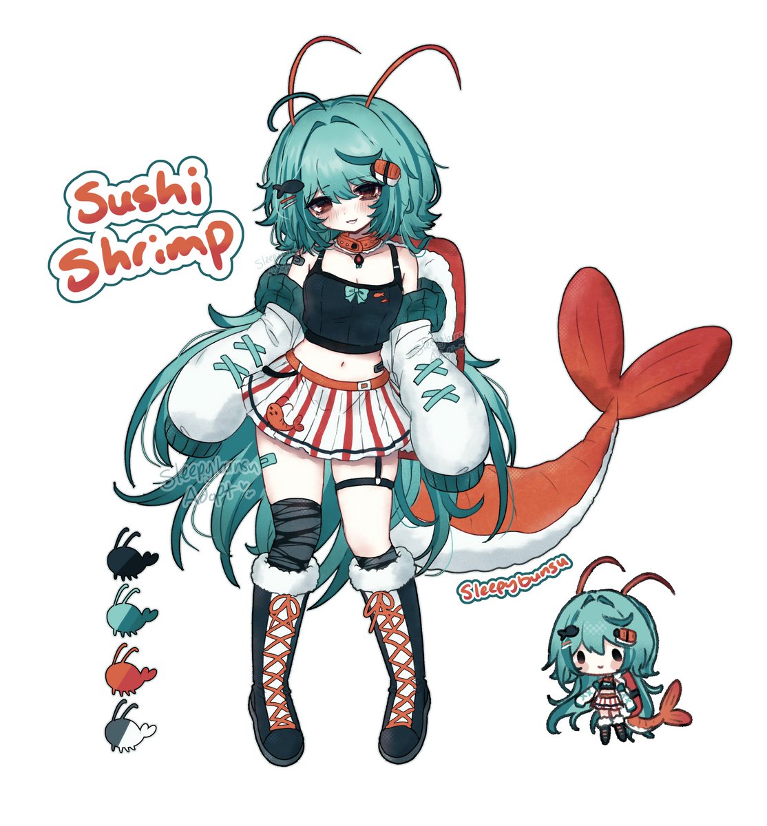 Sleepybunsu's tweet photo. 🍣🦐 Sushi Shrimp Girl 🦐🍣 https://t.co/t82xuUeDMG