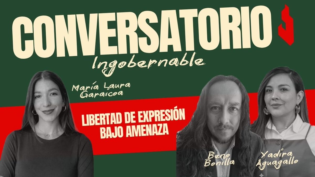 IngobernablesEC's tweet photo. HOY 19h00⏰

@monagaraicoa conversa con @BenoBonilla y @yadira_lach 

“Libertad de Expresión bajo amenaza”

Conéctate aquí ▶️

https://t.co/rCxYhYXyfF

#politica #gobierno https://t.co/s4D14MQ4TA
