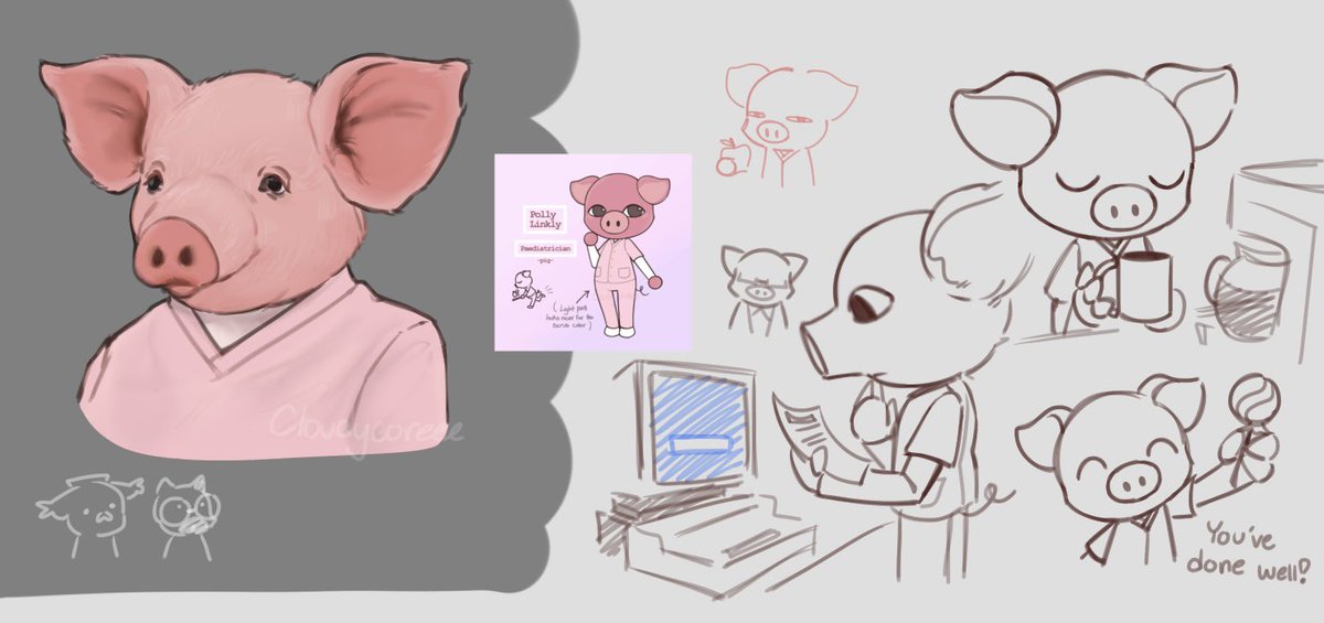 CloudyCor_3's tweet photo. Doodle page of Polly (animal hospital oc yayyyy) 

#animalhopsital #animalhospitaloc https://t.co/ZWzqxAIHac