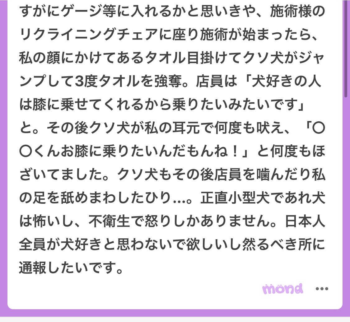 yukitichqn's tweet photo. え、マツエクサロンで犬放し飼い？😅😅
無理すぎる
犬は嫌いじゃない私でもそれは無理 https://t.co/q2RGyQeL5E