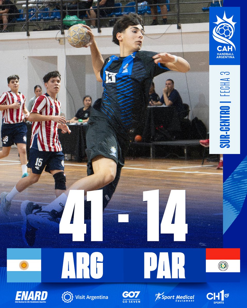 CAHandball's tweet photo. Finalizada la tercera fecha en el Sur-Centro Menor 🇦🇷👊

Finalizó una nueva jornada en Paraguay para nuestros seleccionados. Los varones, dirigidos por Nicolás Spadacci, consiguieron una importante victoria ante Paraguay "B" y mañana jugarán a las 19hs frente a Chile. https://t.co/lEED4yGLEp