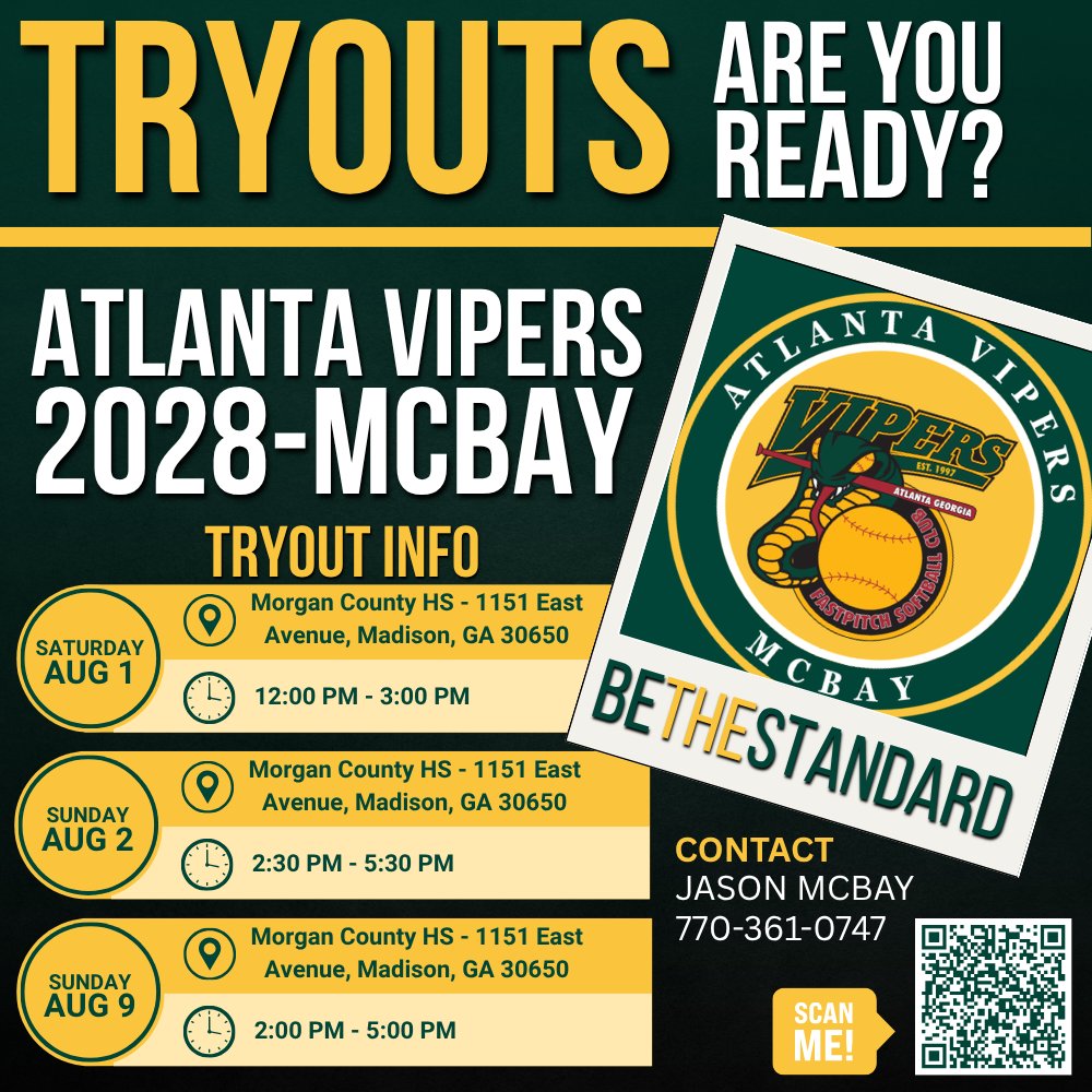 thevipernation's tweet photo. The Atlanta Vipers 2028 - McBay is adding to its championship roster! Fresh off the 16U Alliance Open National Championship, they are seeking 2028-2030 athletes ready to compete. Distance is not an issue. Come be part of ViperNation!  https://t.co/0Tg7CF3a80 https://t.co/JSOBcgDtdc