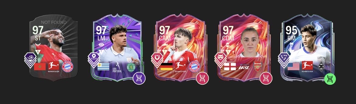 HifromtheFuture's tweet photo. Kinda love my team at the moment. 98 lampard will fit in nicely. just waiting on some 99’s before it’s all over https://t.co/h6uVqL8lvK