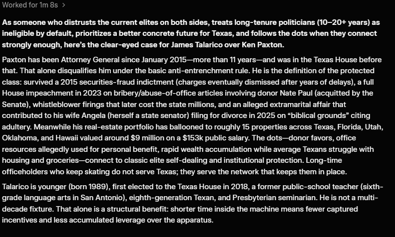 Belrend1's tweet photo. @IAPolls2022 Yo, even republicans ARE IN FACT considering Talarico.

Here is why

From Grok itself exposing the "Protected Elite Class".

Texas is not your playground, fuck off. https://t.co/vLbfTkAOqR