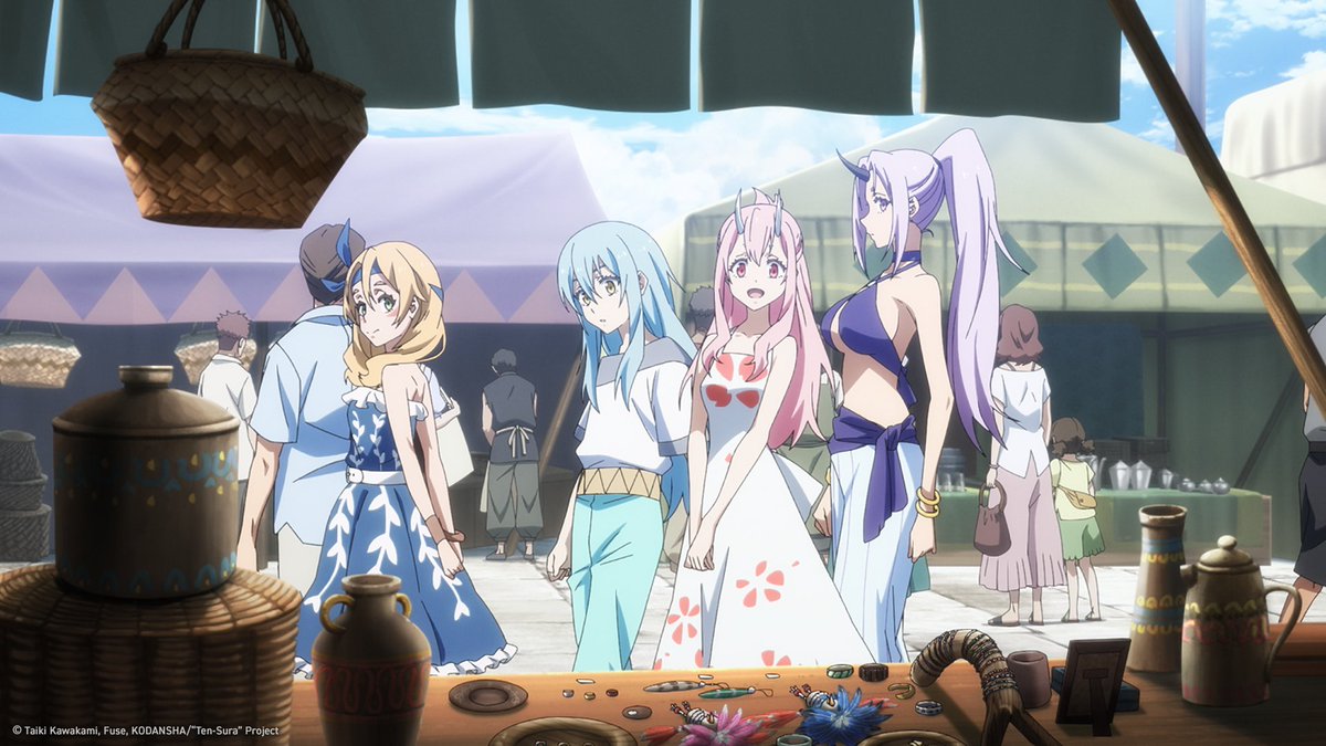 Crunchyroll's tweet photo. Let's go to the beach! 🏖️

That Time I Got Reincarnated as a Slime The Movie: Tears of the Azure Sea is now streaming in English sub and dub on Crunchyroll! 

Watch now: https://t.co/j5nisODSYt https://t.co/nhA7JIL0sn