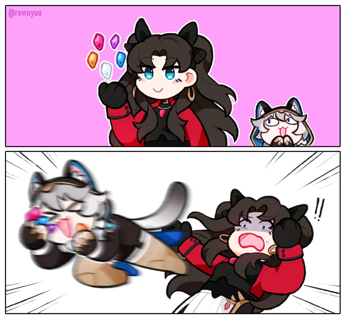 rewuyuu's tweet photo. hide your gems, the cat is here
#honkaistarrail #hsrcreators #rintohsaka https://t.co/PCfeUo2hGD