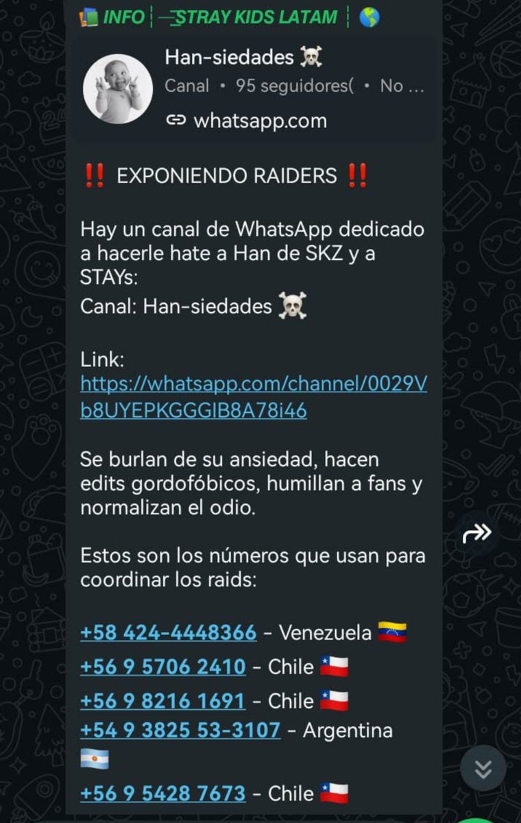VIASKZ120425's tweet photo. I don't usually post much here, but I'm leaving this here as a major complaint against this channel that spreads hate towards Stray Kids. If you could notify the fanbase that reports accounts, please.  

 link 
https://t.co/NzAXxZUPoY https://t.co/XUFhpwRuVv