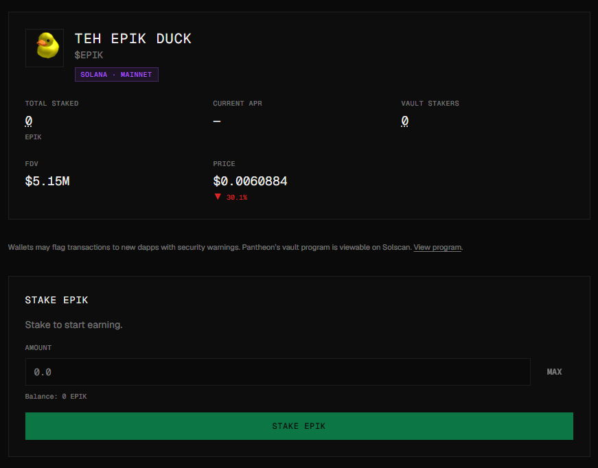 pantheonvaults's tweet photo. We have just launched the @educkcoin vault on Pantheon.

Deposits will be coming soon, from your very own, @rektmando.

You are now free to stake your $EPIK supply for monthly airdrops.

Pro tip: the early duck gets the bread! https://t.co/wSLOX0A9s5