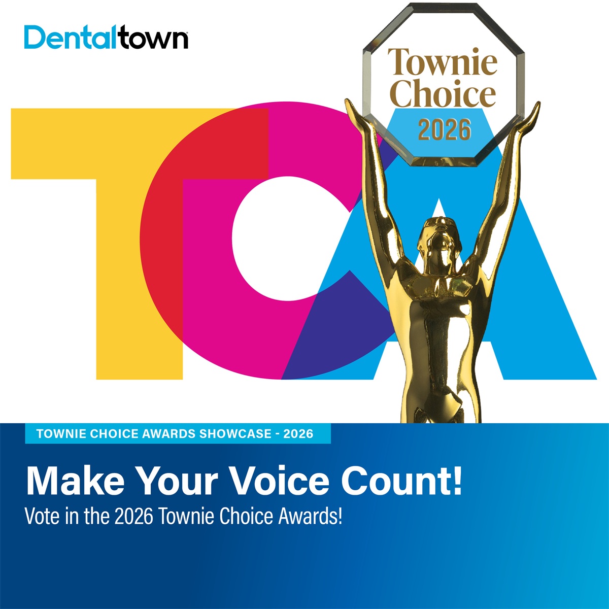 Dentaltown's tweet photo. Voting season is here! 🏆

Explore the 2026 Townie Choice Awards Product Showcase in the July issue to discover products and services featured on this year's ballot.

Then cast your vote by Sept. 7 for a chance to win $1,000.

🔗 https://t.co/wIRV0ujEe7

#Dentaltown #TCA2026 https://t.co/LrjerUq36h