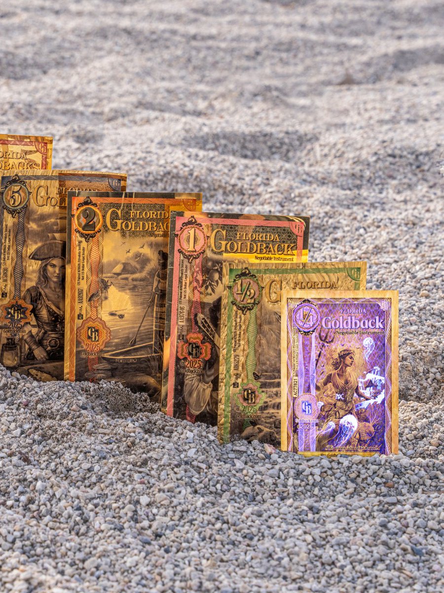 Goldback's tweet photo. Now that the Florida 1/4 is out in the wild, let's take a closer look! 🔎

The 1/4 Goldback is our newest and lowest denomination. Here's how it fits in the line-up: 

1/4 → 1/2 → 1 → 2 → 5 → 10 → 25 → 50

So, why did we make a 1/4?

With just 1/4,000th of a troy ounce, this is the ultimate denomination for using gold in everyday transactions. It gives you the flexibility to pay exact amounts at local merchants and make change easily. Plus, it keeps the entry point to physical gold accessible to everyone!

Have you gotten your hands on the new 1/4 Goldback yet?
