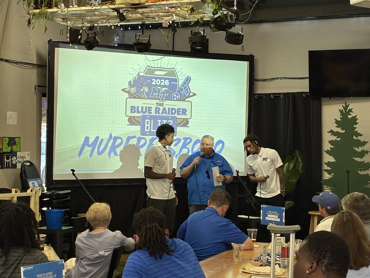 ldeleon5's tweet photo. Perfect finish to the 2026 Blue Raider Blitz at Cedar Glade Brewery in Murfreesboro!! Thanks to @MTSUBRAA Board President @JHarmonHomes for hosting us! #BLUEnited #LetsGoBlue https://t.co/KuL08IiFmH