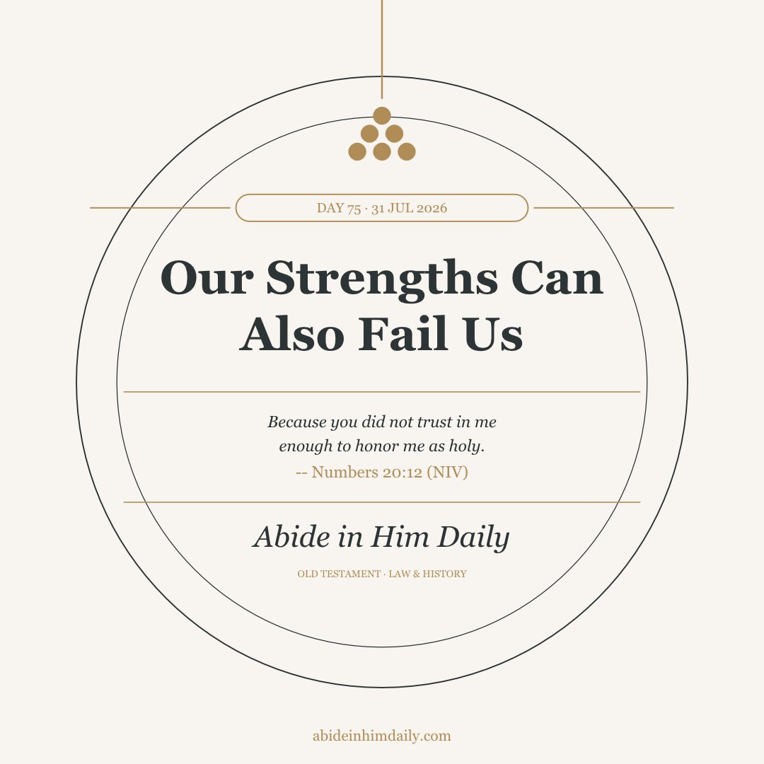 abidehimdaily's tweet photo. 🌿 God said: speak to the rock. Moses struck it instead.

He was the most humble man on earth and fell through anger. Our vulnerability isn't always in our weakness. Sometimes it's exactly where we feel strongest.

Day 75 | Numbers 20:7-13 https://t.co/ZAh8O7KBqa
#AbideInHimDaily https://t.co/lyBMTCFq65
