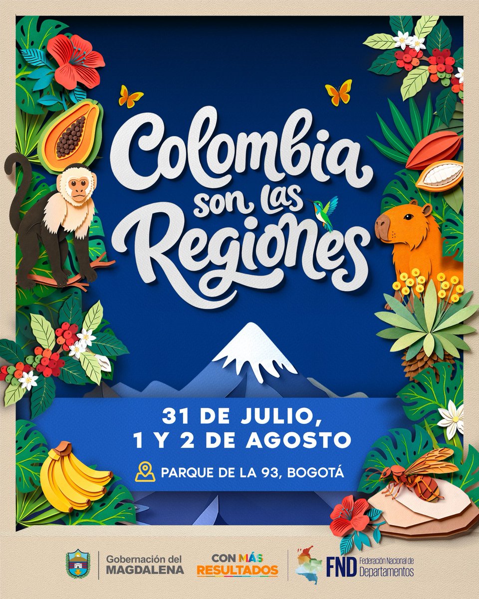 MagdalenaGober's tweet photo. Gobernación del Magdalena llevará la riqueza cultural, artesanal y productiva del departamento a la feria Colombia, las Regiones 2026.

La Gobernación del Magdalena, bajo el liderazgo de la gobernadora @mmarguiguerra, participará en la feria Colombia, las Regiones 2026… https://t.co/EwvvE2oDbb