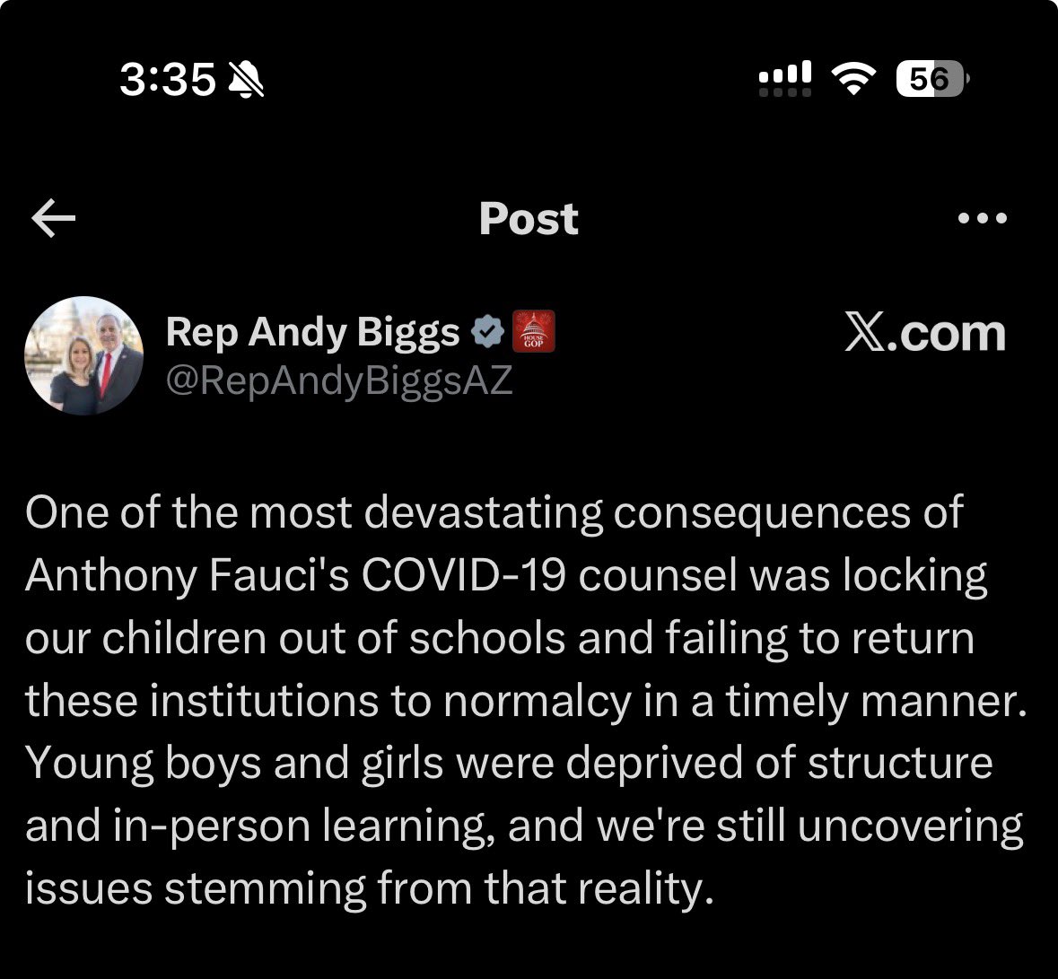 rojujim's tweet photo. @azesamemes Well, Andy says kids belong in the institution of schools.. with in person learning.. 

So I wouldn’t expect him to help you.. should probably vote for Hobbs ESA has existed her entire term and she never made a statement like this https://t.co/lAhuwUPM7X