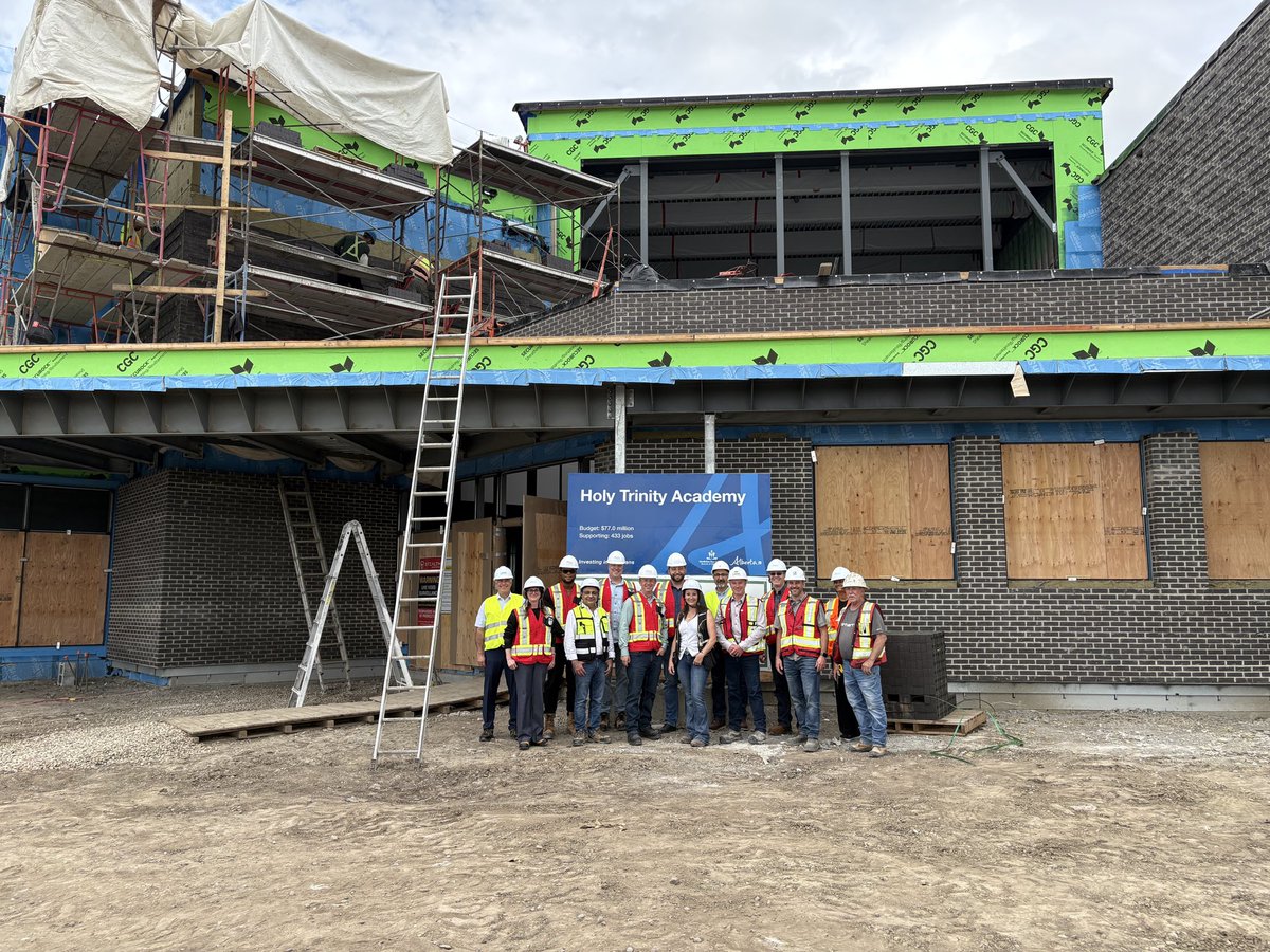 MartinLongUCP's tweet photo. To cap off my day in Medicine Hat I toured Holy Trinity Academy with Minister Wright to see the progress being made on this new school build firsthand. It's exciting to watch this new school come together and know that students will soon have a modern space to learn, grow, and succeed.