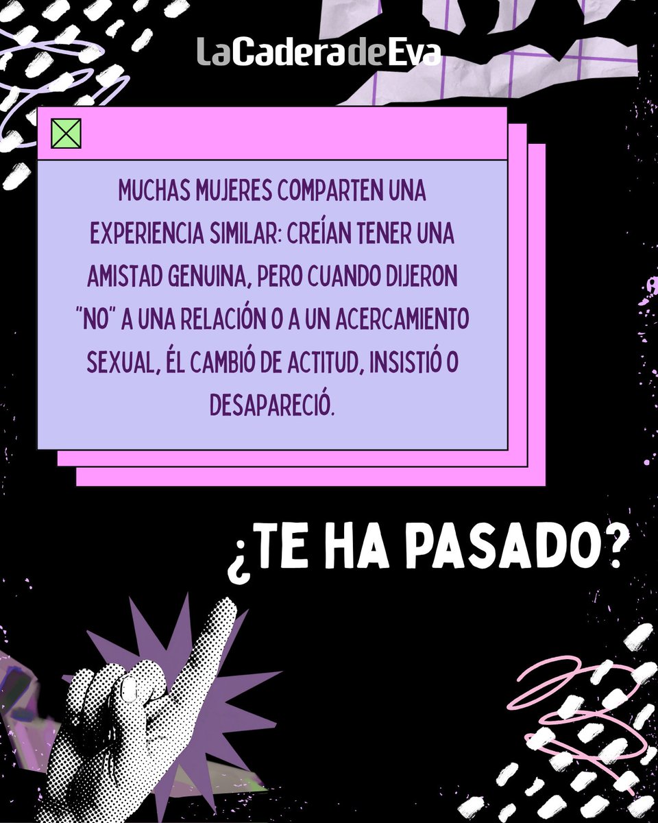 LaCaderadeEva's tweet photo. ✨❌ ¿La "friendzone" existe o es una forma de no aceptar un "no"?

En el Día Internacional de la Amistad hablamos de una experiencia que muchas mujeres comparten: descubrir que alguien a quien consideraban un amigo en realidad esperaba una oportunidad para tener una relación. https://t.co/K53OaLzYHs