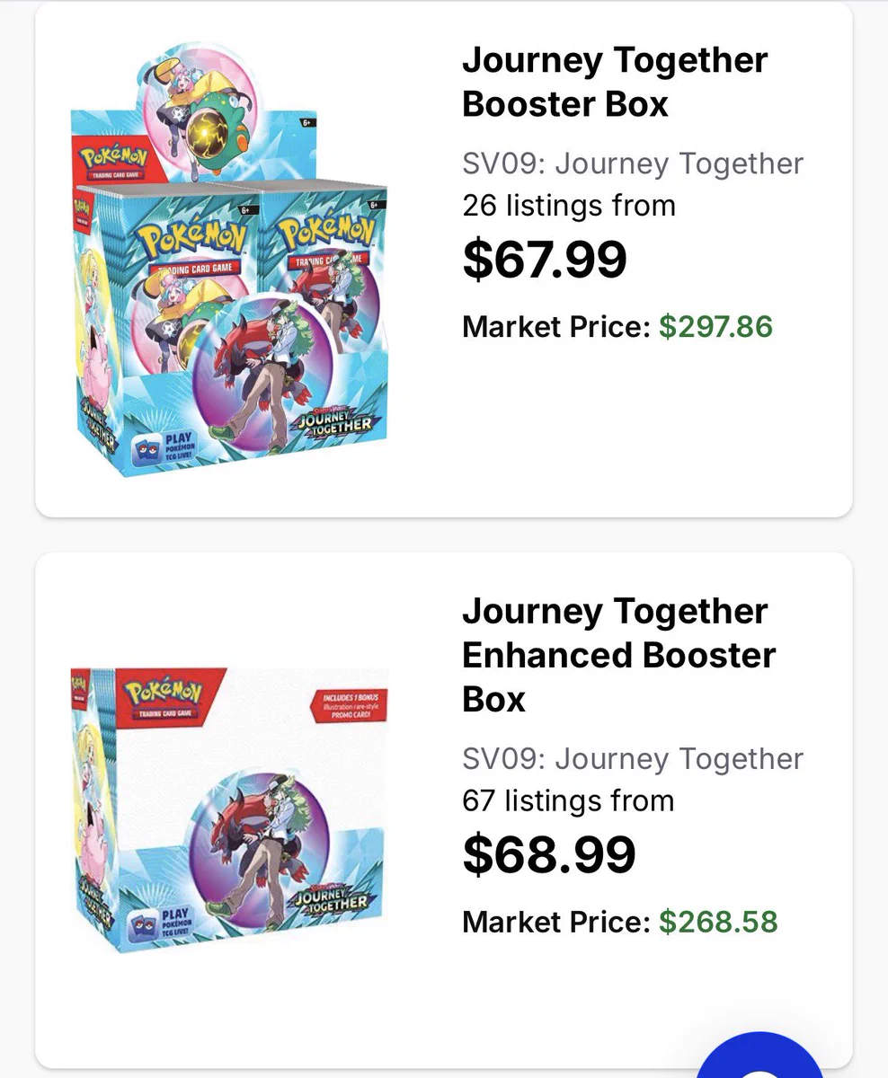 why is journey together enhanced booster box cheaper Pokemon TCG: Scarlet & Violet—Journey Display (36 Packs) : Toys & Games Cards vary by pack. Pokemon Cards SV9: Journey Together
