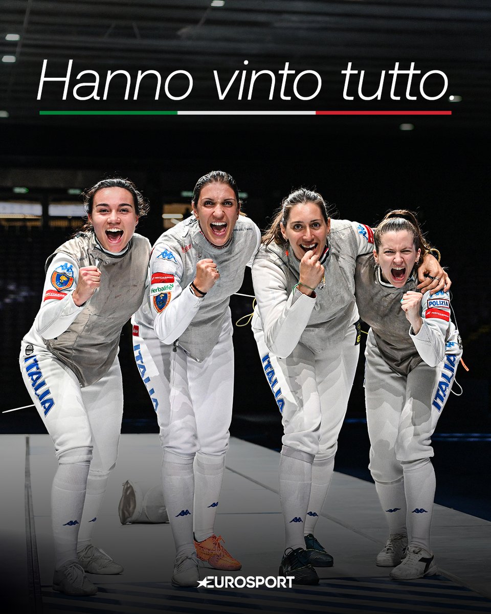 Eurosport_IT's tweet photo. Nel 2026 queste incredibili ragazze si sono prese tutto quello che c'era da conquistare 🇮🇹

L'Italia del fioretto femminile completa il Grande Slam, centrando il tris di successi con la perla più preziosa: il titolo mondiale, dopo le vittorie in Coppa del Mondo e agli Europei 🏆

Complimenti ragazze, avete scritto un'altra pagina di storia della scherma italiana 💙

#Scherma #Fencing #Italia